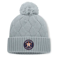 Women's Fanatics Gray Houston Astros Shifted Knit Hat with Pom