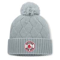 Women's Fanatics Gray Boston Red Sox Shifted Knit Hat with Pom