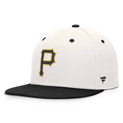 Men's Fanatics  Cream/Black Pittsburgh Pirates Heritage Ballpark Snapback Hat