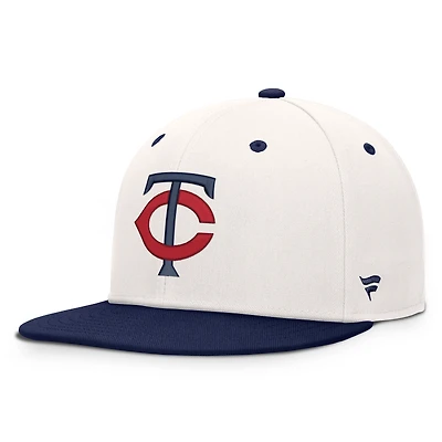 Men's Fanatics  Cream/Navy Minnesota Twins Heritage Ballpark Snapback Hat