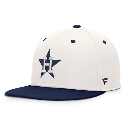Men's Fanatics Cream/Navy Houston Astros Heritage Ballpark Snapback Hat