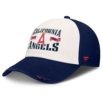 Men's Fanatics Navy/Cream California Angels Heritage Scar Adjustable Hat