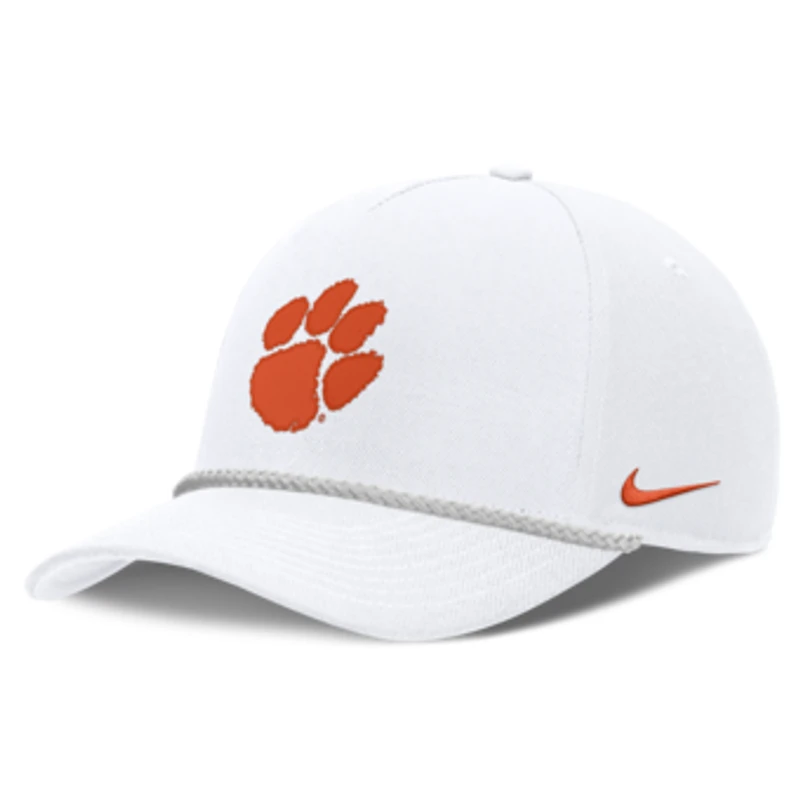 Unisex Nike White Clemson Tigers Rope Rise Adjustable Hat