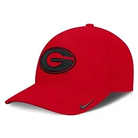 Men's Nike  Red Georgia Bulldogs 2026 Sideline Practice AeroBill SwooshFlex Dri-FIT Hat
