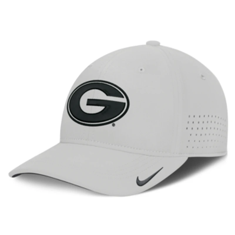 Men's Nike  Gray Georgia Bulldogs 2026 Sideline Practice AeroBill SwooshFlex Dri-FIT Hat