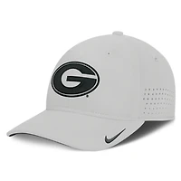 Men's Nike  Gray Georgia Bulldogs 2026 Sideline Practice AeroBill SwooshFlex Dri-FIT Hat