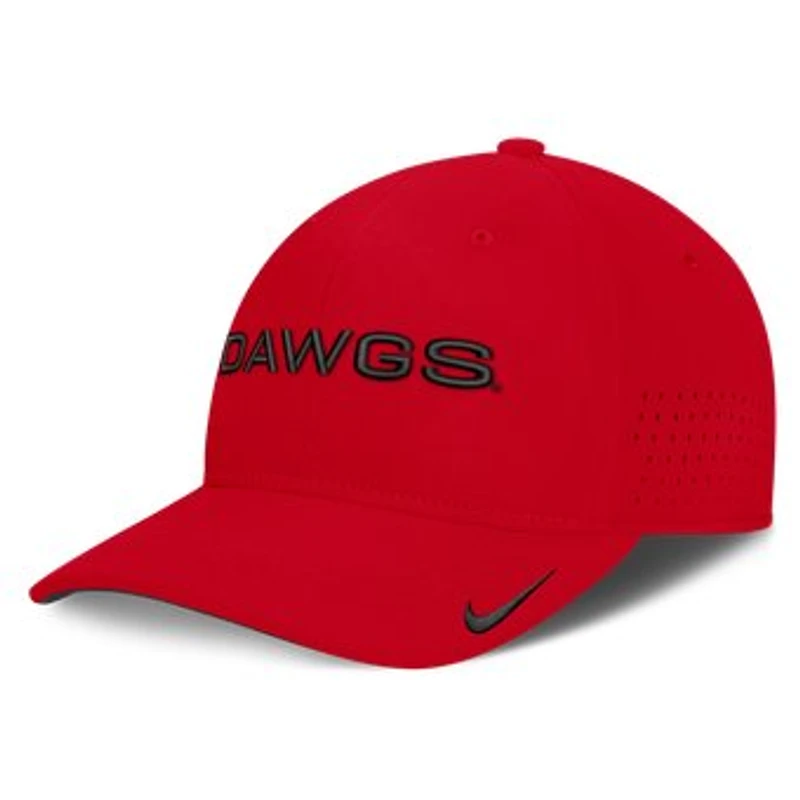 Men's Nike Red Georgia Bulldogs Gameday Aerobill Swooshflex Dri-FIT Hat