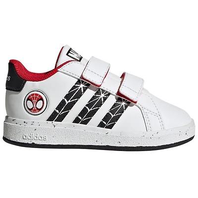 Infant adidas White Spider-Man Grand Court CF Shoes