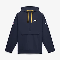 Men's Nike Navy Los Angeles Chargers Sideline Broken Rules Alternate Anorak Half-Zip Hooded Jacket