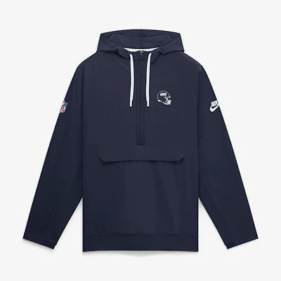 Men's Nike Navy New York Giants Sideline Broken Rules Alternate Anorak Half-Zip Hooded Jacket
