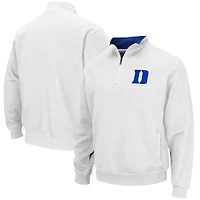Men's Colosseum White Duke Blue Devils Tortugas Quarter-Zip Top