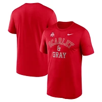 Men's Nike  Scarlet Ohio State Buckeyes Primetime Arch Mantra Legend Dri-FIT T-Shirt