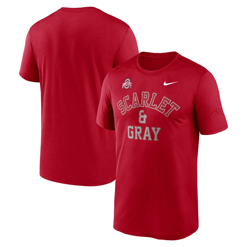 Men's Nike Scarlet Ohio State Buckeyes Primetime Arch Mantra Legend Dri-FIT T-Shirt