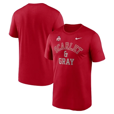 Men's Nike  Scarlet Ohio State Buckeyes Primetime Arch Mantra Legend Dri-FIT T-Shirt