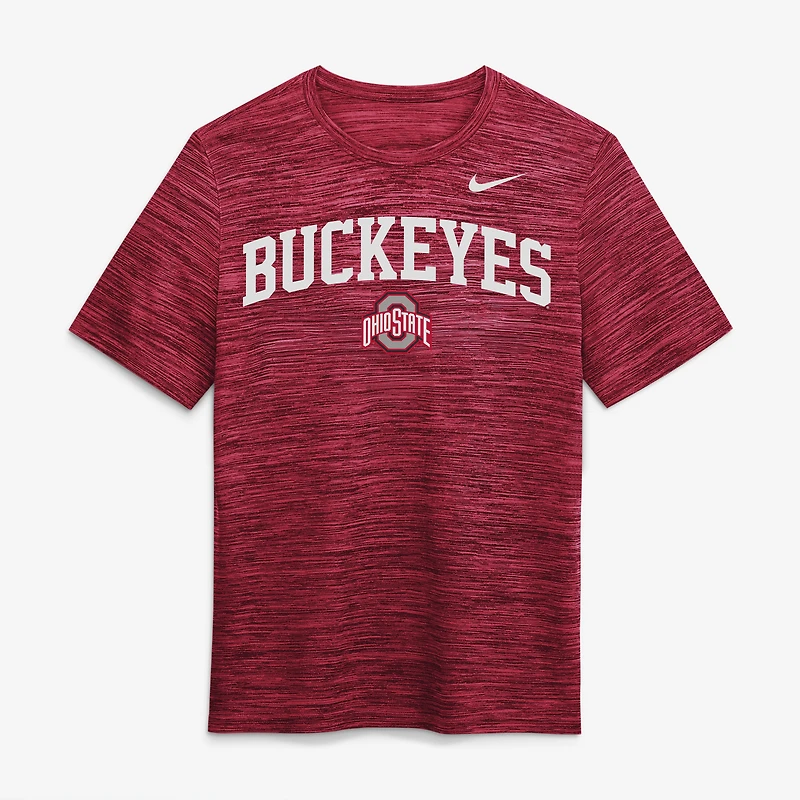 Men's Nike Scarlet Ohio State Buckeyes Primetime Arch Logo Velocity Dri-FIT T-Shirt