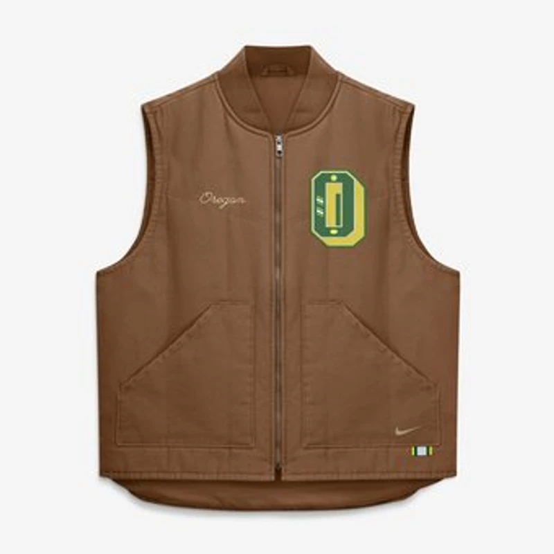 Men's Nike Brown Oregon Ducks Academic Padded Full-Zip Vest