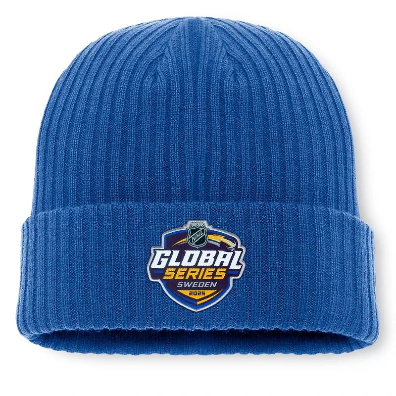 Men's Fanatics Blue 2025 NHL Global Series Sweden Cuffed Knit Hat