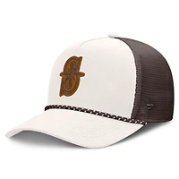 Men's Fanatics Cream/Brown Seattle Mariners Level Up Bronco Adjustable Trucker Hat