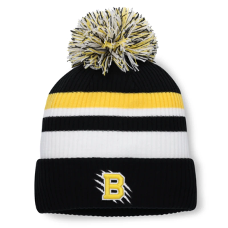 Women's Fanatics  Black Boston Bruins 2026 NHL Stadium Series Cuffed Knit Hat with Jumbo Pom