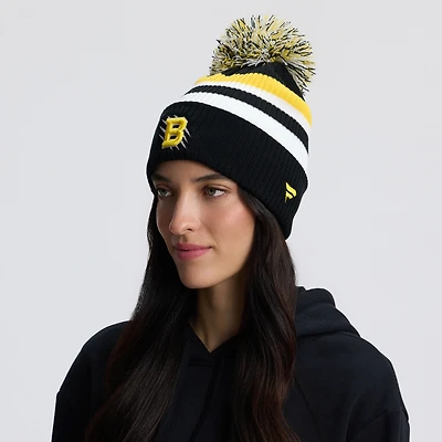 Women's Fanatics  Black Boston Bruins 2026 NHL Stadium Series Cuffed Knit Hat with Jumbo Pom