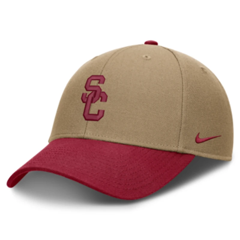 Unisex Nike Beige/Cardinal USC Trojans Primetime Rise Dri-FIT Adjustable Hat
