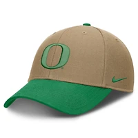 Unisex Nike Beige/Green Oregon Ducks Primetime Rise Dri-FIT Adjustable Hat
