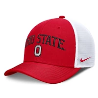 Unisex Nike  Scarlet/White Ohio State Buckeyes Primetime Arched Trucker Adjustable Hat