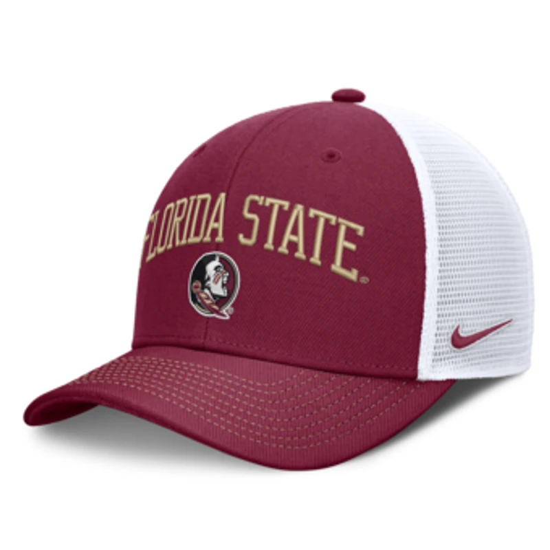 Unisex Nike Garnet/White Florida State Seminoles Dri-FIT Primetime Arched Trucker Adjustable Hat