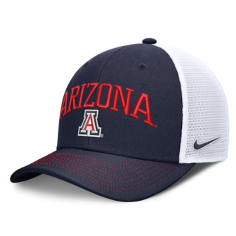 Unisex Nike Navy/White Arizona Wildcats Primetime Arched Trucker Adjustable Hat