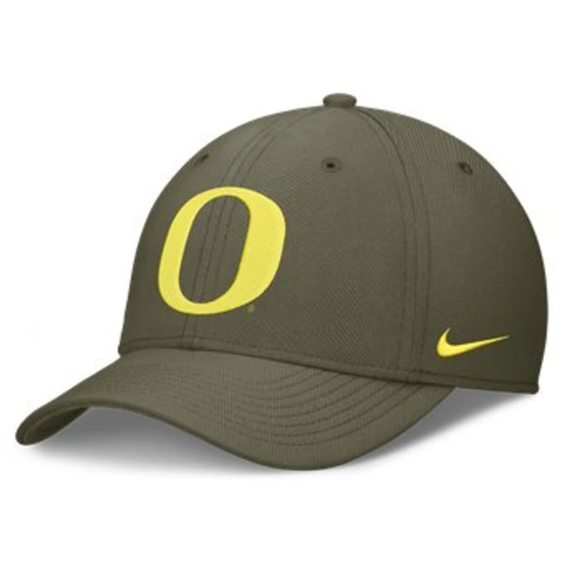 Men's Nike Olive Oregon Ducks Primetime SwooshFlex Dri-FIT Hat