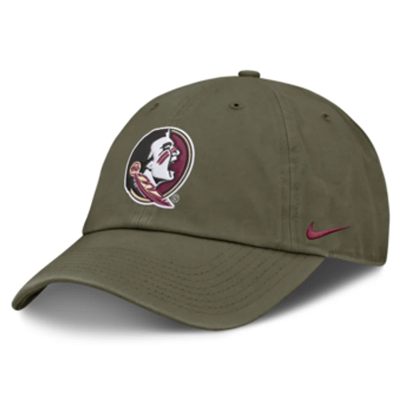 Unisex Nike Olive Florida State Seminoles Primetime Club Adjustable Hat