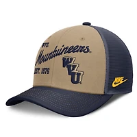 Unisex Nike  Beige/Navy West Virginia Mountaineers Legacy Rise Trucker Adjustable Hat