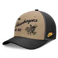 Unisex Nike  Beige/Black Iowa Hawkeyes Legacy Rise Trucker Adjustable Hat