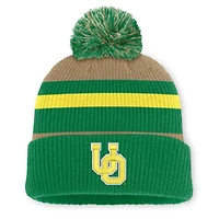 Unisex Nike  Green/Beige Oregon Ducks Legacy Striped Cuffed Knit Hat with Pom