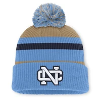 Unisex Nike  Carolina Blue/Beige North Carolina Tar Heels Legacy Striped Cuffed Knit Hat with Pom