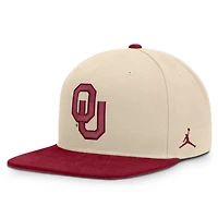 Unisex Jordan Brand  Natural/Crimson Oklahoma Sooners Campus Prep Snapback Hat