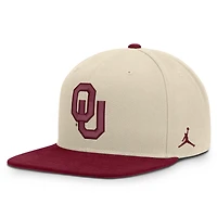 Unisex Jordan Brand  Natural/Crimson Oklahoma Sooners Campus Prep Snapback Hat