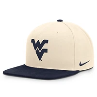 Unisex Nike  Natural/Navy West Virginia Mountaineers Campus Prep Snapback Hat