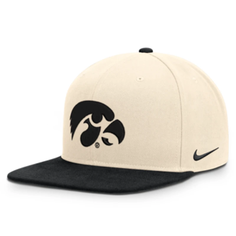 Unisex Nike Natural/Black Iowa Hawkeyes Campus Prep Snapback Hat