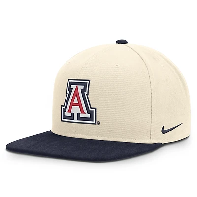 Unisex Nike Natural/Navy Arizona Wildcats Campus Prep Snapback Hat