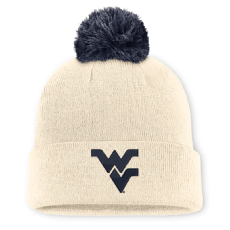 Unisex Nike  Natural West Virginia Mountaineers Campus Prep Script Cuffed Knit Hat with Pom