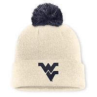 Unisex Nike  Natural West Virginia Mountaineers Campus Prep Script Cuffed Knit Hat with Pom