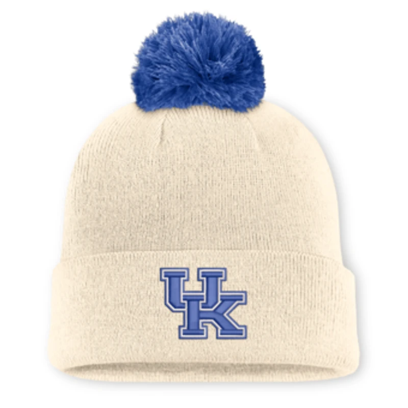 Unisex Nike Natural Kentucky Wildcats Campus Prep Script Cuffed Knit Hat with Pom