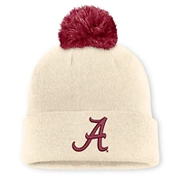 Unisex Nike  Natural Alabama Crimson Tide Campus Prep Script Cuffed Knit Hat with Pom