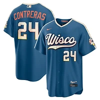 Men's Nike William Contreras Mineral Blue Milwaukee Brewers 2026 City Connect Stadium Jersey