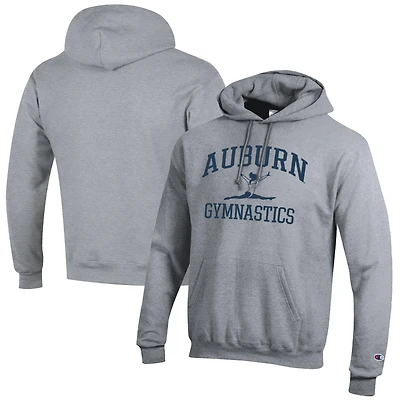 Men's Champion  Gray Auburn Tigers Gymnastics Icon Powerblend Pullover Hoodie