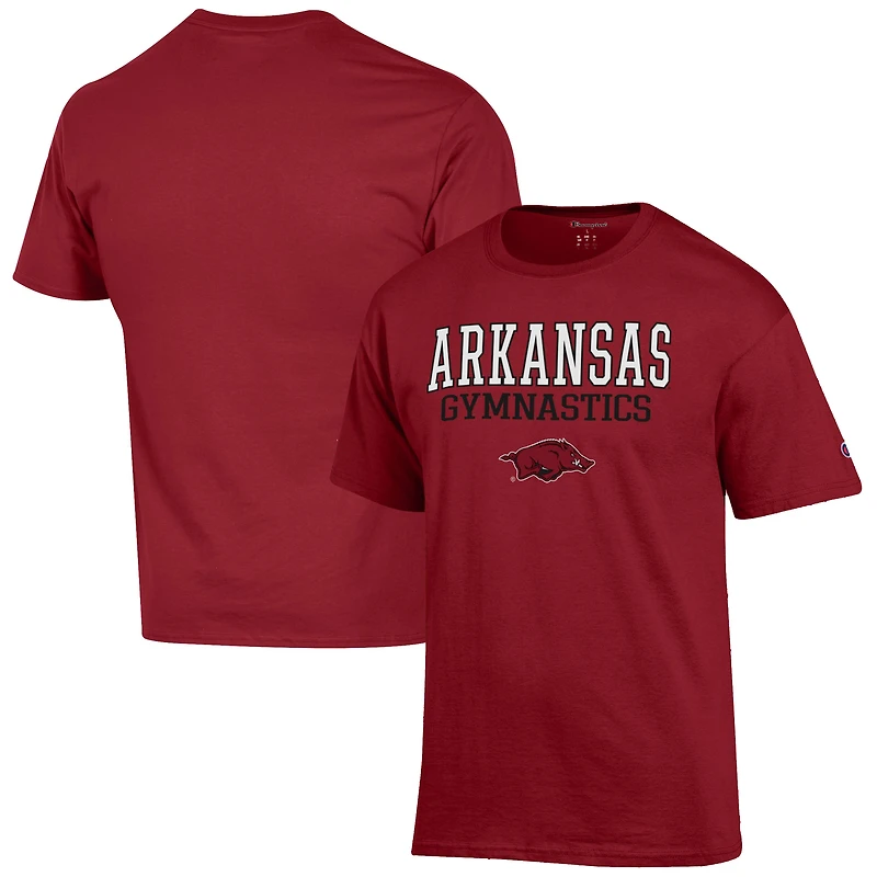 Men's Champion  Cardinal Arkansas Razorbacks Gymnastics Stack T-Shirt