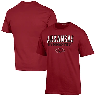 Men's Champion  Cardinal Arkansas Razorbacks Gymnastics Stack T-Shirt