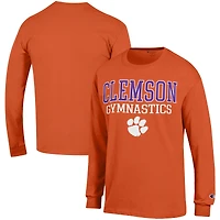 Men's Champion  Orange Clemson Tigers Gymnastics Stack Long Sleeve T-Shirt