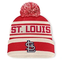 Men's Fanatics Red St. Louis Cardinals Tape Measure Cuffed Knit Hat with Pom